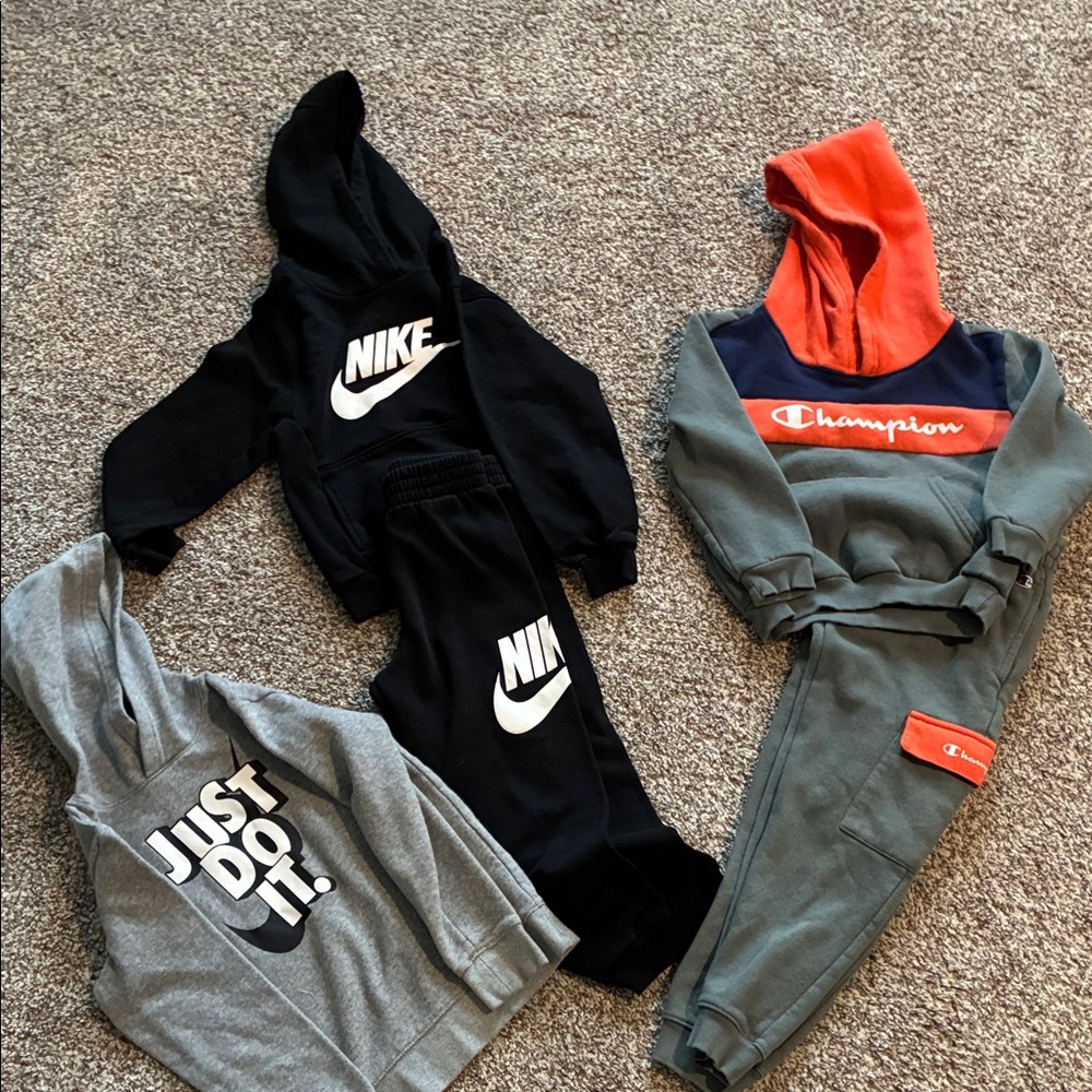 Nike Kids Black Hoodie & Joggers Set with White Logo
